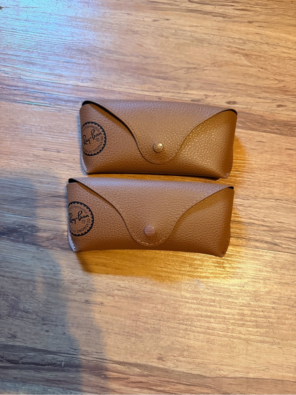 Ray-Ban Tan/Brown Leather Sunglass Cases - Pair